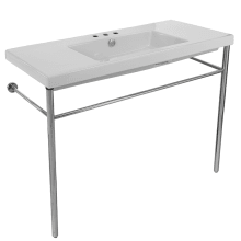 Tecla 39-3/8" Ceramic Bathroom Sink For Console Installation with Three Faucet Holes - Includes Overflow