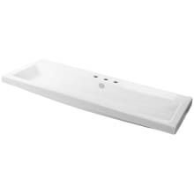 Tecla 47-1/4" Ceramic Wall Mounted / Drop In Bathroom Sink with Three Faucet Holes - Includes Overflow