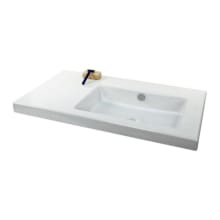 Tecla 31-1/2" Ceramic Wall Mounted / Drop In Bathroom Sink - Includes Overflow