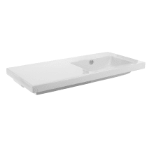 Tecla 39-3/8" Ceramic Wall Mounted / Drop In Bathroom Sink - Includes Overflow