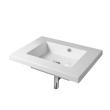 Tecla 27-9/16" Ceramic Wall Mounted / Drop In Bathroom Sink - Includes Overflow