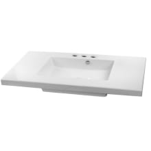 Tecla 41-3/8" Ceramic Wall Mounted / Drop In Bathroom Sink with Three Faucet Holes - Includes Overflow
