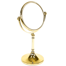Windisch 14" x 6-1/2" Circular Brass Make-up Mirror
