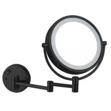 Glimmer 8" Diameter Circular Brass Make-up Mirror with 7x Magnification