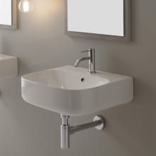 20" Ceramic Wall Mounted Bathroom Sink with One Faucet Hole - Includes Overflow