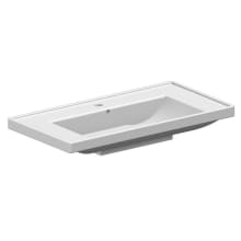 Scarabeo 36-1/4" Ceramic Wall Mounted / Drop In Bathroom Sink with One Faucet Hole - Includes Overflow