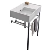 Scarabeo Teorema 2.0 24" Ceramic Bathroom Sink for Console Installation - Includes Overflow