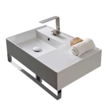 Scarabeo Teorema 2.0 24" Ceramic Wall Mount Bathroom Sink with One Faucet Hole - Includes Overflow