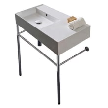 Scarabeo Teorema 2.0 32" Ceramic Bathroom Sink for Console Installation - Includes Overflow