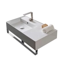 Scarabeo Teorema 2.0 32" Ceramic Wall Mount Bathroom Sink with One Faucet Hole - Includes Overflow