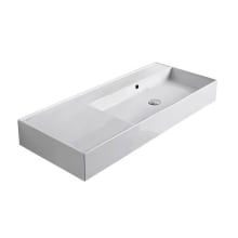 Scarabeo Teorema 2.0 40" Rectangular Ceramic Vessel or Wall Mounted Bathroom Sink - Includes Overflow