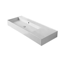 Scarabeo Teorema 2.0 48" Rectangular Ceramic Vessel or Wall Mounted Bathroom Sink - Includes Overflow