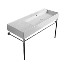 Scarabeo Teorema 2.0 48" Rectangular Ceramic Console Bathroom Sink - Includes Overflow