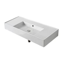 Scarabeo Teorema 2.0 39-3/4" Rectangular Ceramic Vessel or Wall Mounted Bathroom Sink - Includes Overflow