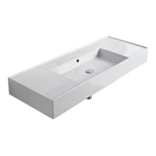 Scarabeo Teorema 2.0 48" Rectangular Ceramic Vessel or Wall Mounted Bathroom Sink - Includes Overflow