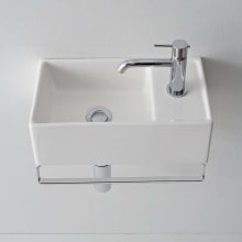 Scarabeo 16-1/9" Ceramic Wall Mount Bathroom Sink with One Faucet Hole - Includes Overflow