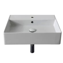 Scarabeo Teorema 2.0 20" Rectangular Ceramic Vessel or Wall Mounted Bathroom Sink with One Faucet Hole - Includes Overflow