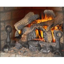40,000 BTU 30 Inch Wide Fiberglow Vent Free Gas Log Kit with Cast Iron Grate and Decorative Andirons