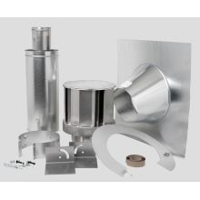 4" Inner Diameter - Direct Vent Pipe - Double Wall - Roof Terminal Kit for 1/12 to 7/12 Pitch