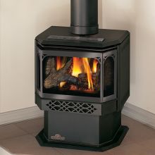 30000 BTU Free Standing Direct Vent Natural Gas Stove with Safety Barrier and Variable Temperature Control from the Haliburton Series