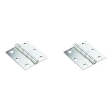 2-1/2" x 2-1/2" Plain Bearing Square Corner Butt Hinge with Removable Pin - Pair