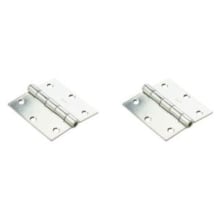 3-1/2" x 3-1/2" Plain Bearing Square Corner Butt Hinge with Removable Pin - Pair
