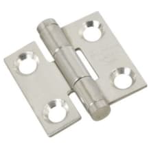 1" x 1" Full Inset Butt Cabinet Door Hinge with 5 lbs. Weight Capacity Each - Pair