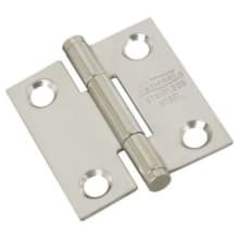 1-1/2" x 1-1/2" Full Inset Butt Cabinet Door Hinge with 10 lbs. Weight Capacity Each - Pair