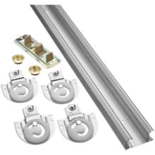 Bypass Sliding Door Fitting Set for 48" Wide Openings with Adjustable Height Hangers