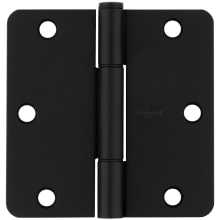 Squeak Guard 3-1/2" Wide Ball Bearing 1/4" Radius Corner Mortise Door Hinge - Pack of 3