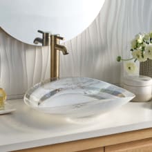 Murano Sorrento 20" Oval Glass Vessel Bathroom Sink