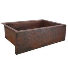 Pinnacle 33" Farmhouse Single Basin Copper Kitchen Sink for Undermount or Farmhouse Installations with Apron Front