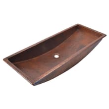 Copper 36" Rectangular Copper Drop In or Undermount Bathroom Sink