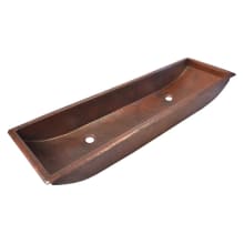 Copper 48" Rectangular Copper Drop In, Undermount Bathroom Sink