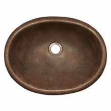 Rolled Baby Classic 15-1/2" Oval Copper Drop In Bathroom Sink