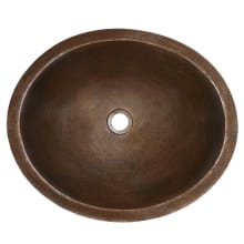 Classic 19" Oval Copper Undermount Bathroom Sink