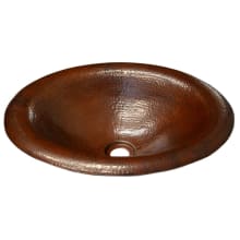 Maestro Lotus 18" Oval Copper Drop In Bathroom Sink