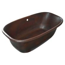 Santorini 66" Free Standing Copper Soaking Tub with Center Drain and Overflow