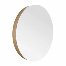 Solace 28" Diameter Circular Wood Frameless Bathroom Wall Mirror