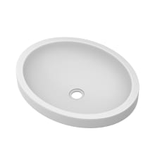 NativeStone 19" Oval Concrete Drop In or Undermount Bathroom Sink