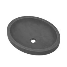 NativeStone 19" Oval Concrete Drop In or Undermount Bathroom Sink