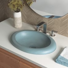 NativeStone 21" Oval Concrete Drop In Bathroom Sink