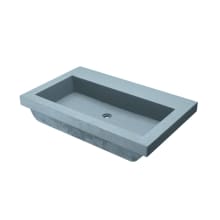 NativeStone 30" Rectangular Concrete Drop In Bathroom Sink