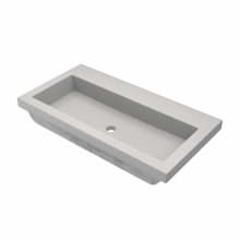 NativeStone 36" Rectangular Concrete Drop In Bathroom Sink