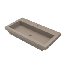 NativeStone 36" Rectangular Concrete Drop In Bathroom Sink with Single Faucet Hole