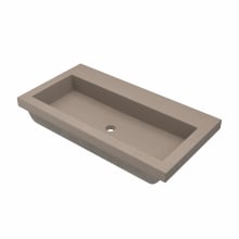 NativeStone 36" Rectangular Concrete Drop In Bathroom Sink
