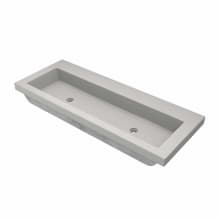 NativeStone 48" Rectangular Concrete Drop In Bathroom Sink