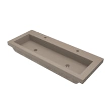 NativeStone 48" Rectangular Concrete Drop In Bathroom Sink with Single Faucet Hole