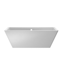 NativeStone 66" Free Standing Stone Composite Soaking Tub with Center Drain and Overflow