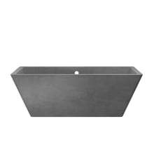 NativeStone 66" Free Standing Stone Composite Soaking Tub with Center Drain and Overflow